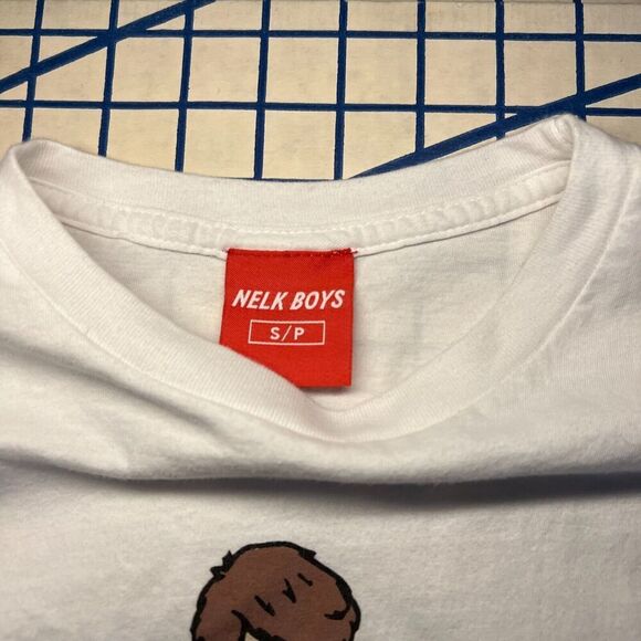 NELK Boys Born Sender Full Send Long Sleeve T Shirt Small White Tee - Picture 5 of 6